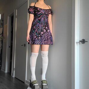 Current Mood Purple Plaid Bodycon A-Line Corset Dress